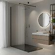 OTITEC - Paroi de douche italienne flûtée - 100 x 195 cm - Chrome - Gauche - LUCIA - vignette