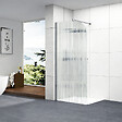 OTITEC - Paroi de douche italienne flûtée - 100 x 195 cm - Chrome - Gauche - LUCIA - vignette