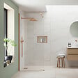 OTITEC - Paroi de douche italienne Clear - 100 x 195 cm - Cuivre brossé - LINEA - vignette