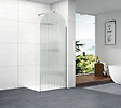 OTITEC - Paroi de douche italienne flûtée - 100 x 195 cm - Chrome - SIENA - vignette