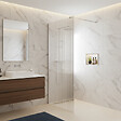 OTITEC - Paroi de douche italienne flûtée - 120 x 195 cm - Chrome - LINEA - vignette