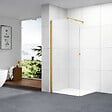 OTITEC - Paroi de douche italienne Clear - 100 x 195 cm - Or brossé - GAUCHE - LUCIA - vignette