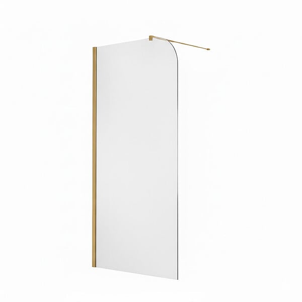 OTITEC - Paroi de douche italienne Clear - 100 x 195 cm - Or brossé - GAUCHE - LUCIA - large