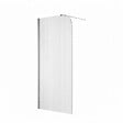 OTITEC - Paroi de douche italienne flûtée - 110 x 195 cm - Chrome - Gauche - LUCIA - vignette