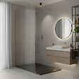 OTITEC - Paroi de douche italienne flûtée - 100 x 195 cm - Cuivre brossé - Gauche - LUCIA - vignette
