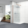 OTITEC - Paroi de douche italienne flûtée - 100 x 195 cm - Cuivre brossé - Gauche - LUCIA - vignette