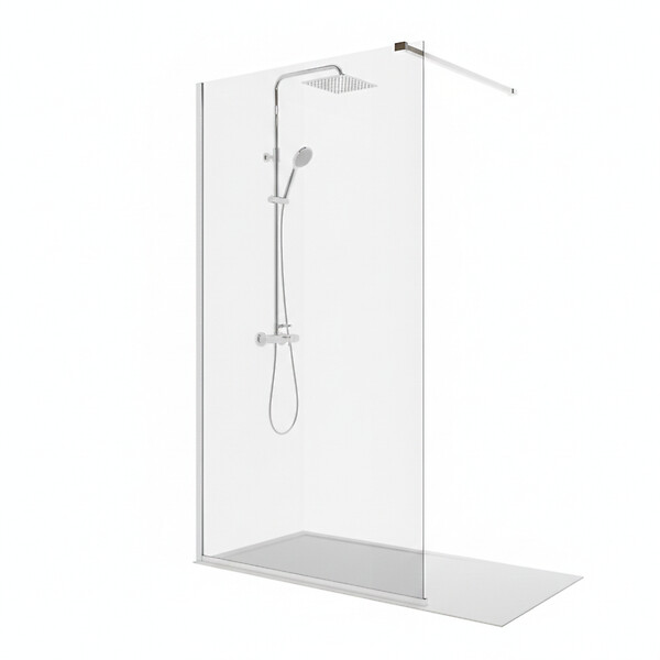 OTITEC - Paroi de douche italienne Clear - 110 x 195 cm - Chrome - LINEA - large