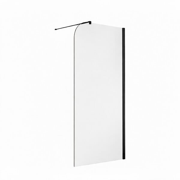 OTITEC - Paroi de douche italienne Clear - 120 x 195 cm - Noir - Droite - LUCIA - large
