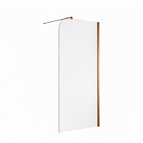 OTITEC - Paroi de douche italienne Clear - 100 x 195 cm - Cuivre brossé - Droite - LUCIA - large