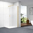 OTITEC - Paroi de douche italienne Clear - 100 x 195 cm - Or brossé - Droite - LUCIA - vignette