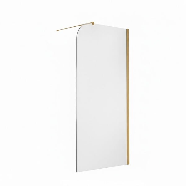 OTITEC - Paroi de douche italienne Clear - 100 x 195 cm - Or brossé - Droite - LUCIA - large