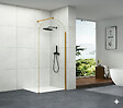 OTITEC - Paroi de douche italienne Clear - 100 x 195 cm - Or brossé - SIENA - vignette