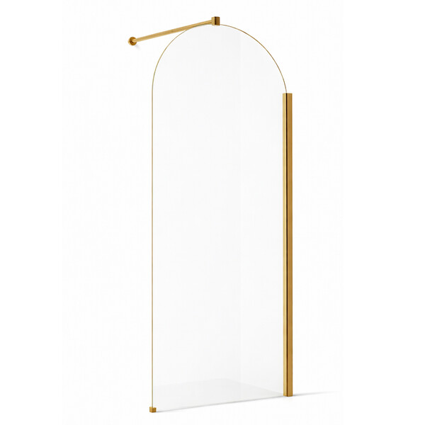 OTITEC - Paroi de douche italienne flûtée - 120 x 195 cm - Or brossé - SIENA - large