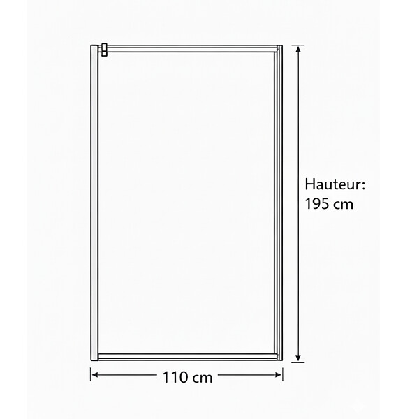 OTITEC - Paroi de douche italienne Clear - 110 x 195 cm - Or brossé - LINEA - large