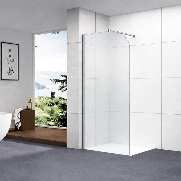 OTITEC - Paroi de douche italienne Clear - 110 x 195 cm - Chrome - GAUCHE - LUCIA - large