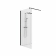 OTITEC - Paroi de douche italienne flûtée - 110 x 195 cm - Noir - LINEA - vignette