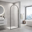 OTITEC - Paroi de douche italienne cintrée - 100 x 195 cm - Clear - Noir - ARCO - vignette