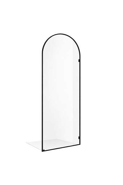 OTITEC - Paroi de douche italienne cintrée - 120 x 195 cm - Clear - Noir - ARCO - large