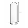 OTITEC - Paroi de douche italienne cintrée - 120 x 195 cm - Clear - Noir - ARCO - vignette