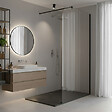 OTITEC - Paroi de douche italienne Clear - 110 x 195 cm - Noir - Droite - LUCIA - vignette