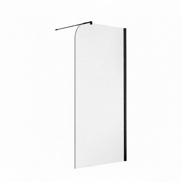 OTITEC - Paroi de douche italienne Clear - 110 x 195 cm - Noir - Droite - LUCIA - large