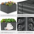TECTAKE - Bac à fleurs surélevé en acier galvanisé anthracite 100x100x62cm potager jardin extérieur ergonomique culture légumes herbes 600L - vignette