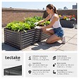 TECTAKE - Bac à fleurs surélevé stable en acier galvanisé gris anthracite bords arrondis 200 x 80 x 62 cm 970 l gants compris - vignette