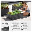 TECTAKE - Jardin surélevé en acier galvanisé gris 80x60x30cm bac potager plate bande surélevée carré potager extérieur culture légumes 130L - vignette