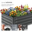 TECTAKE - Jardin surélevé en acier galvanisé gris 80x60x30cm bac potager plate bande surélevée carré potager extérieur culture légumes 130L - vignette