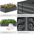 TECTAKE - Jardinière surélevée en acier galvanisé gris 120x60x30cm potager carré bac plantation légumes herbes aromatiques fleurs ergonomique 200L - vignette
