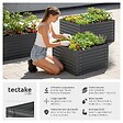 TECTAKE - Bac potager surélevé en acier galvanisé 80x80x62cm 380L gris fond ouvert hauteur ergonomique herbes légumes fleurs gants jardinage inclus - vignette