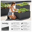 TECTAKE - Bac à fleurs surélevé stable en acier galvanisé bords arrondis 720 l gris anthracite 120 x 100 x 62 cm gants compris - vignette
