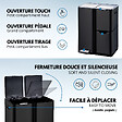 KITCHEN MOVE - Poubelle pédale tri sélectif HAJA noir 60L - vignette
