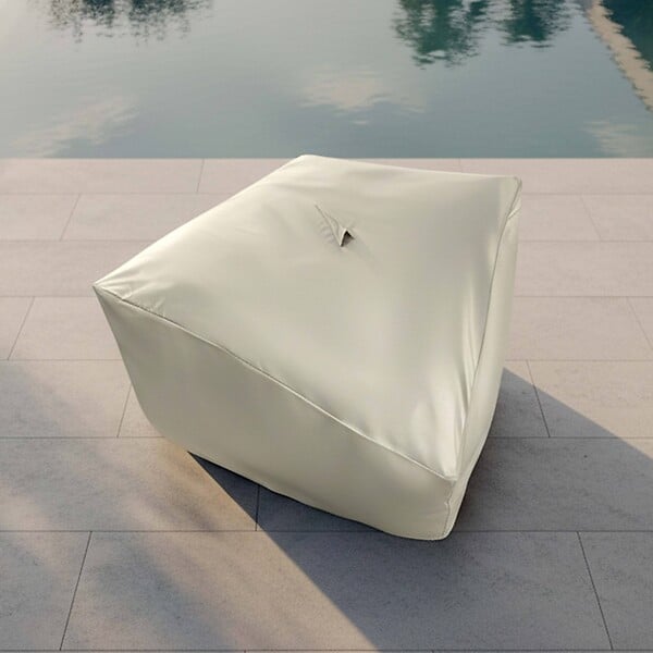 OVIALA - Housse de fauteuil d'angle pour salon de jardin modulable beige - Mixi - large