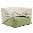 OVIALA - Housse de fauteuil d'angle pour salon de jardin modulable beige - Mixi - vignette