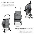 TECTAKE - Chariot de courses SHOPPER 3 en 1 pliable avec sac isotherme gris - vignette