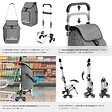 TECTAKE - Chariot de courses SHOPPER 3 en 1 pliable avec sac isotherme gris - vignette