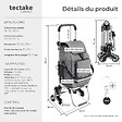TECTAKE - Chariot de courses SHOPPER 3 en 1 pliable avec sac isotherme gris - vignette