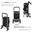 TECTAKE - Chariot de courses pliable 3 en 1 noir avec sac isotherme roues tout terrain caddie aluminium 56L diable panier roulettes 30kg polyester - vignette