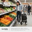 TECTAKE - Chariot de courses 3 en 1 pliable noir sac isotherme caddie bandoulière diable châssis aluminium grand volume rangement poignée réglable - vignette