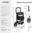TECTAKE - Chariot de courses 3 en 1 pliable noir sac isotherme caddie bandoulière diable châssis aluminium grand volume rangement poignée réglable - vignette