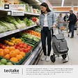 TECTAKE - Chariot de courses 3 en 1 pliable gris avec sac isotherme diable bandoulière caddie 56L aluminium réglable 30kg poussette provisions - vignette