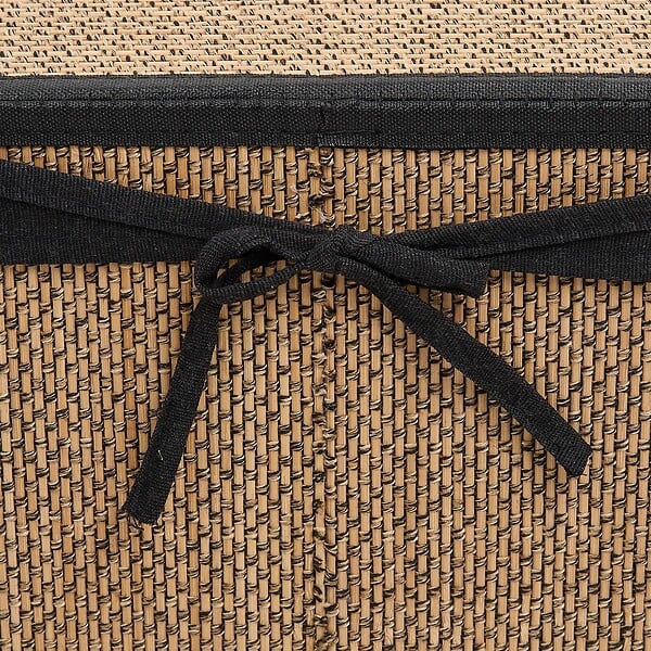 5 FIVE SIMPLY SMART - Panier à linge d'angle 48L en Bambou et tissu Noir H 50 cm - large