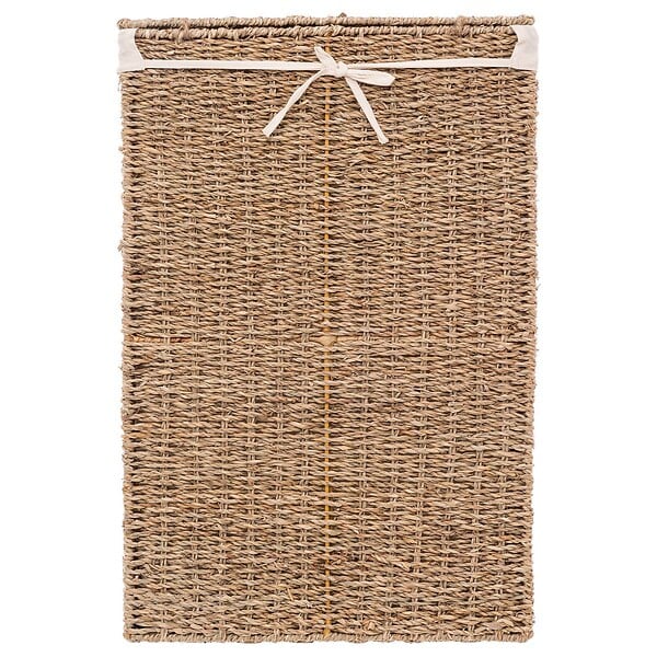 5 FIVE SIMPLY SMART - Panier à Linge 40L en Osier et housse en Coton Blanc L 38 x P 22 x H 55 cm - large