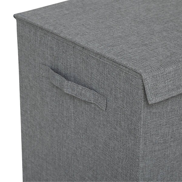 5 FIVE SIMPLY SMART - Panier à linge Gris 74L avec 2 compartiments H 60 cm - large
