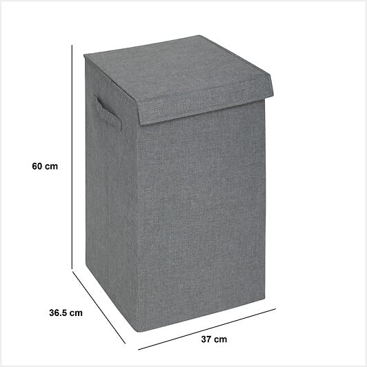 5 FIVE SIMPLY SMART - Panier à linge Gris 74L avec 2 compartiments H 60 cm - large
