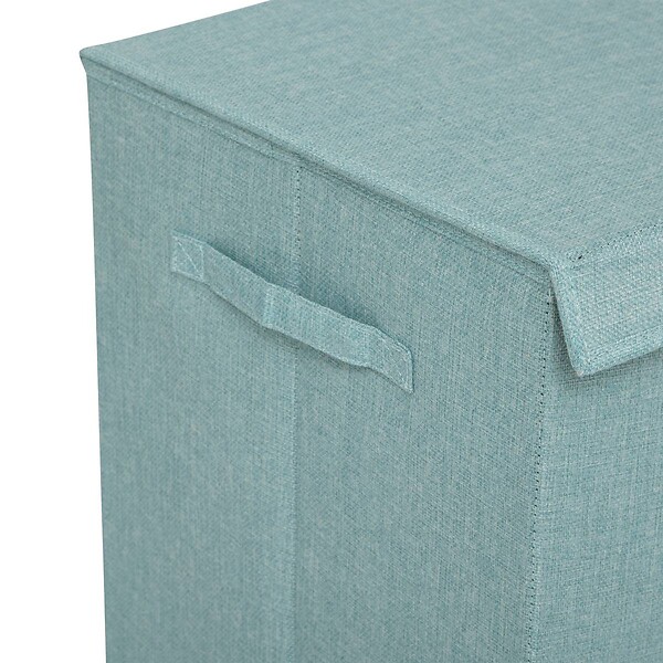 5 FIVE SIMPLY SMART - Panier à linge Bleu clair 74L avec 2 compartiments H 60 cm - large