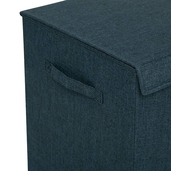 5 FIVE SIMPLY SMART - Panier à linge Bleu foncé 74L avec 2 compartiments H 60 cm - large