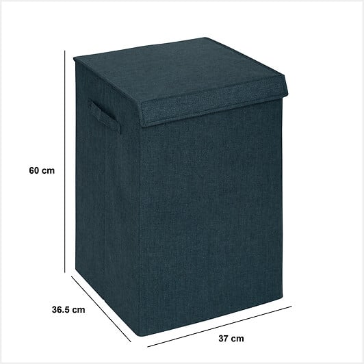 5 FIVE SIMPLY SMART - Panier à linge Bleu foncé 74L avec 2 compartiments H 60 cm - large