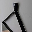 KIAMAMI VALENTINA - Miroir Rectangulaire 70X50 Cm Avec Cadre En Cuir Noir Pour Salle De Bains - vignette